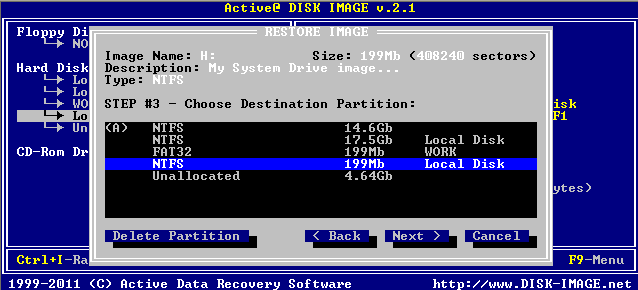 Active@ Disk Image for DOS. Disk Image restoration 5