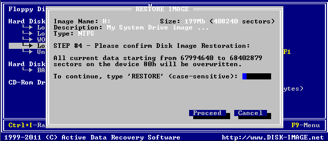Active@ Disk Image for DOS. Disk Image restoration 6